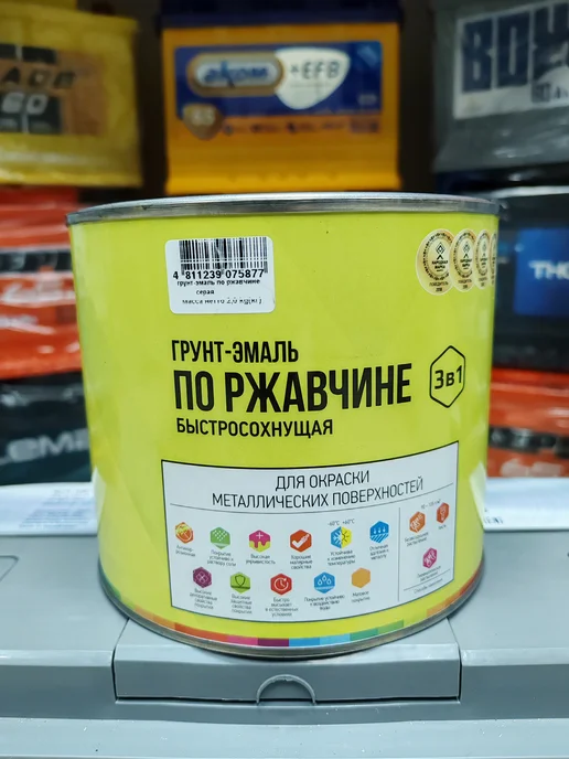 Краска автомобильная Грунтовка автомобильная 3 в 1, Серая, 2 кг, 2 кг, фото 2