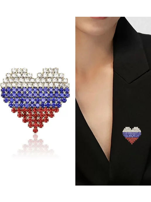 Jewellery/ Брошь флаг России, синий, фото 2