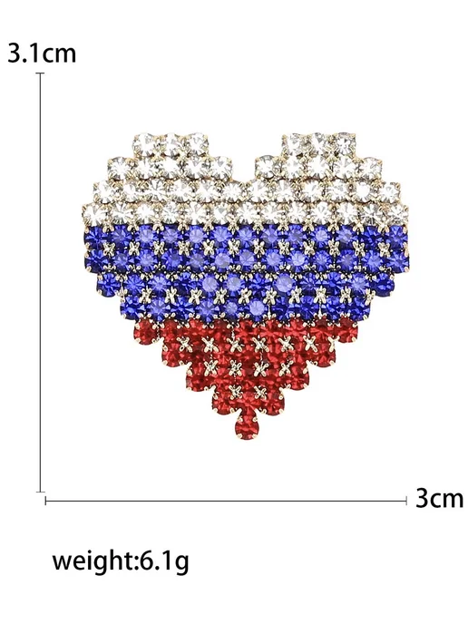 Jewellery/ Брошь флаг России, синий, фото 4