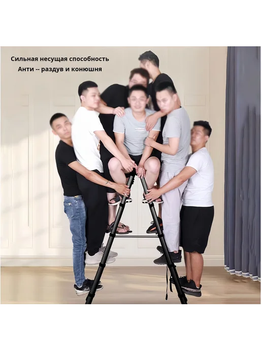 Стремянка стальная 3 ступени HJ-03, оранжевый, фото 3