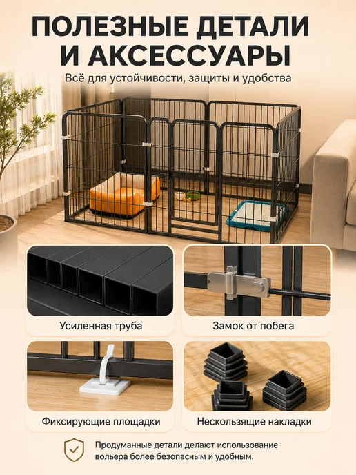 Вольер для собак силенный металлический 120х60х60, 120x60x60, фото 7