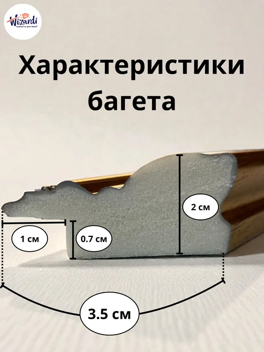 Wizardi Рама пластиковая багетная 30х40 см, без стекла, вариант, фото 2