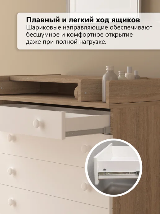 Джунгли мебели Комод пеленальный для новорожденных, 5 ящиков, вариант, фото 8