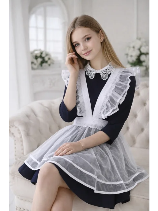 Ka.Rinka Фартук школьный на последний звонок, белый, фото 4