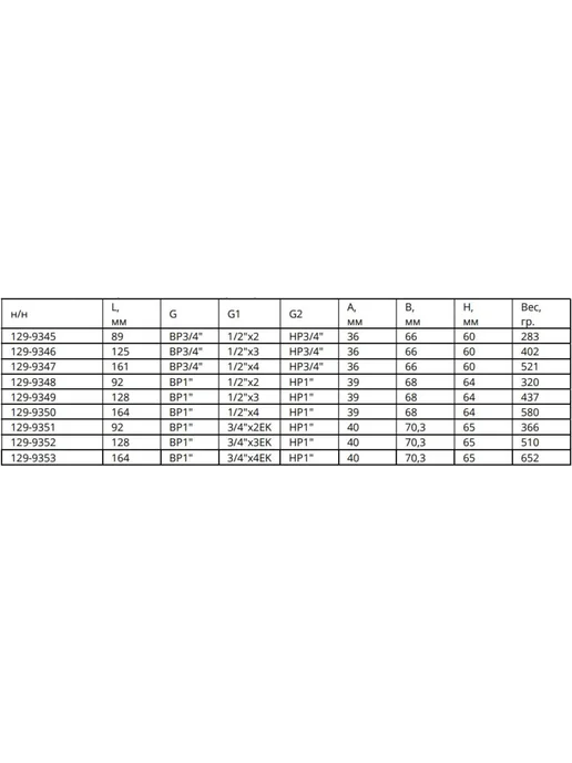 Нет бренда Коллектор лат 1" ВР НР 2 вых 3 4" НР м о 36мм еврок рег клап, серый, фото 3
