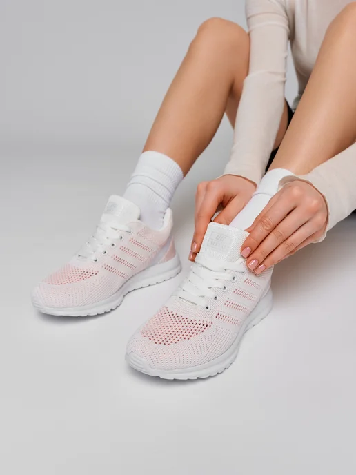 Qeen Step Кроссовки летние на платформе сетка, белый, фото 4