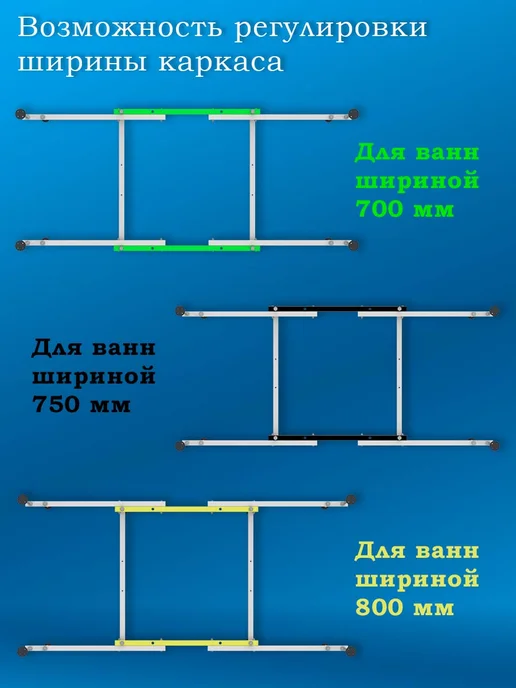 LIGRO Каркас для ванны 150х70 универсальный разборный, вариант, фото 7