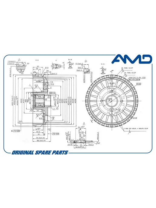 AMD PARTS Барабан тормозной для ВАЗ Лада Ларгус AMD.BD469 AMD, вариант, фото 2