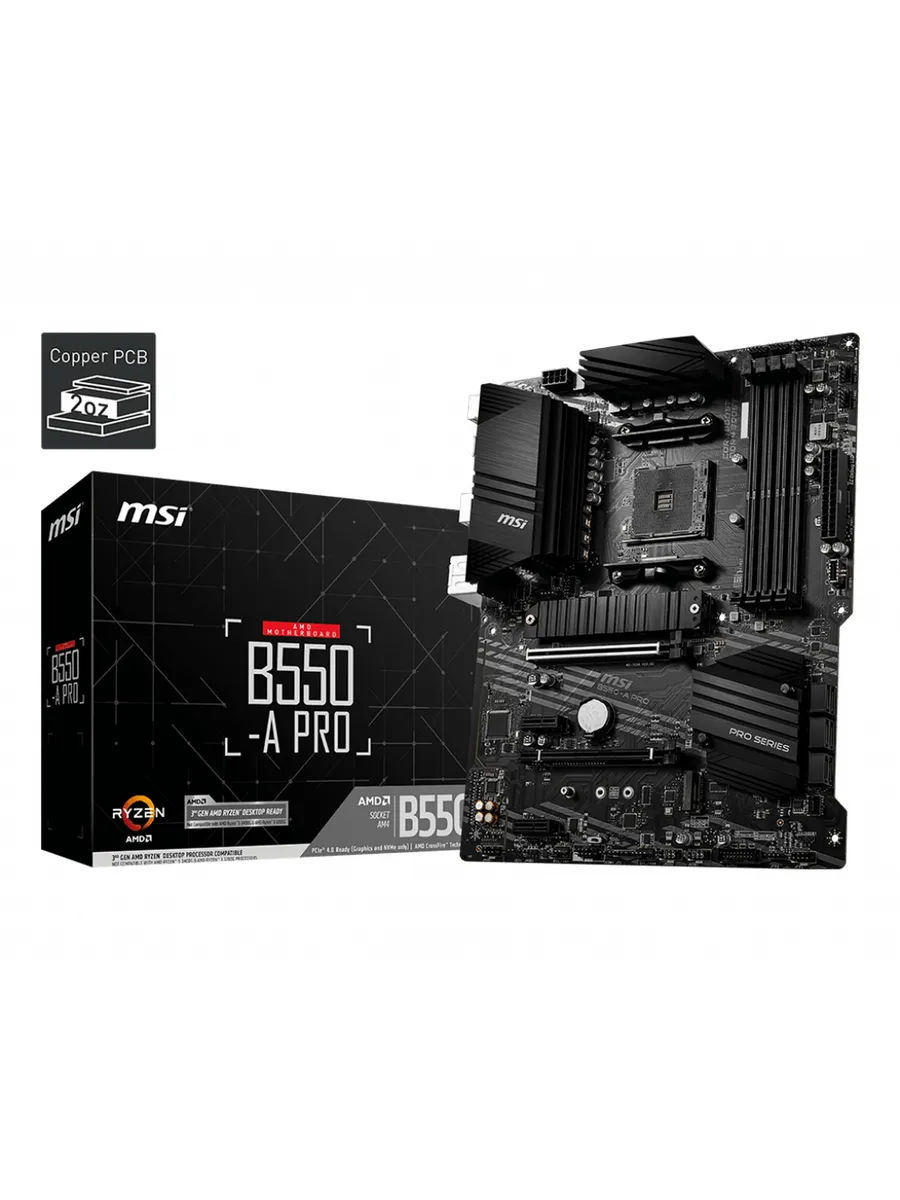 MSI Материнская плата B550-A PRO AM4 4xDDR4 6xSATA3 2xM.2