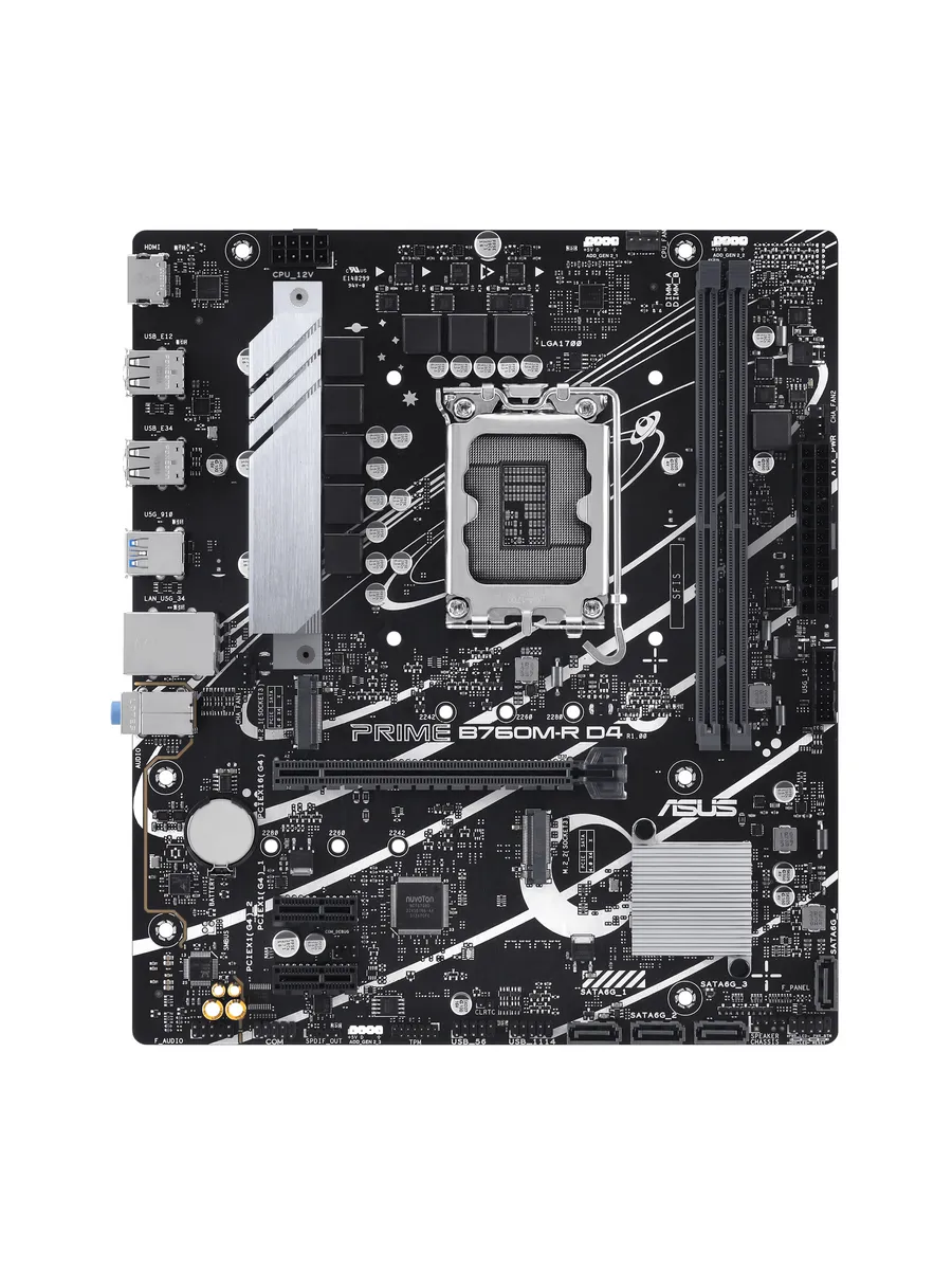 Asus Материнская плата PRIME B760M-R D4, LGA1700 2xDDR4