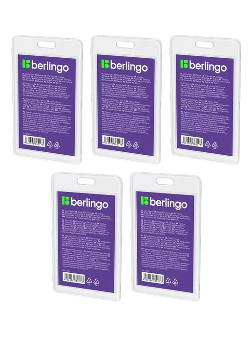 Berlingo 5 шт. Бейджики 55х85, без держателя, прозрачные, 55x85, 5 шт, фото 4