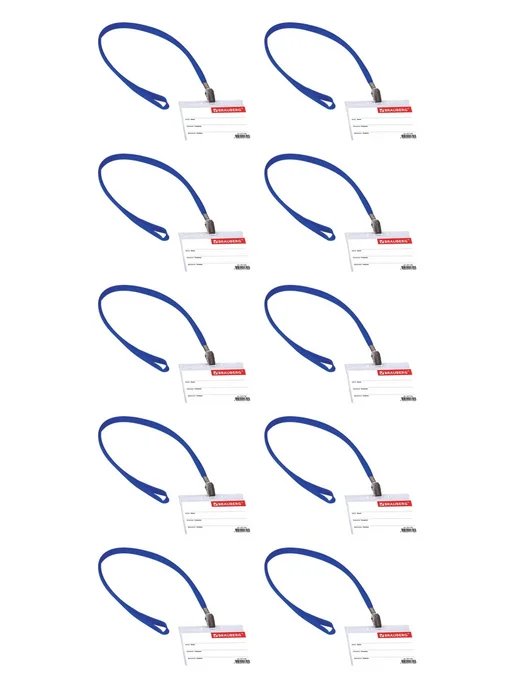 Brauberg 10 шт. Бейдж горизонтальный с лентой 60х90 мм, черный, 60x90 мм, 10 шт, фото 8