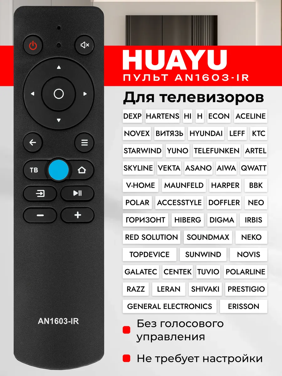 HBX187 Пульт AN1603-IR для телевизоров DEXP