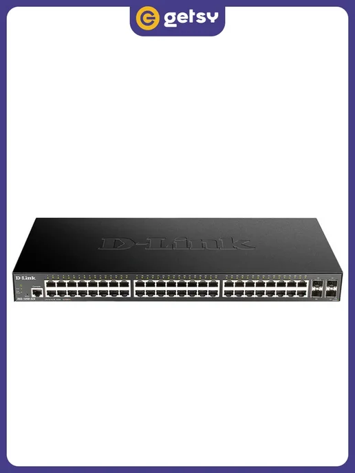D-LINK Коммутатор DGS-1250-52X A1A, черный, черный
