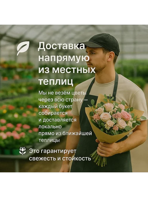 5 Цветов Букет живых цветов из 5 красных роз, Россия, 50 см, 5 цв., фото 5