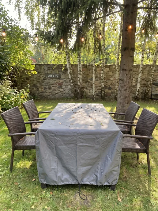 Чехол для садовой мебели, 210х110х70 см, серый, 110x70 см, фото 3