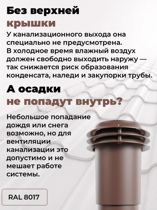 viotto Вентиляционный выход канализации 110мм 8017 для мч Адаманте, Адаманте, фото 2