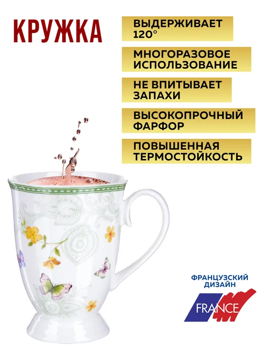 Кружка фарфоровая 300 мл - фото 12