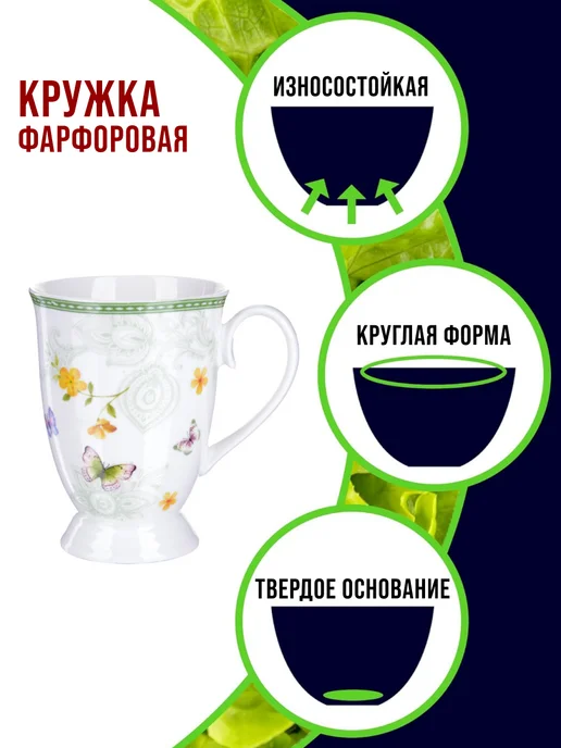 Кружка фарфоровая 300 мл - фото 3