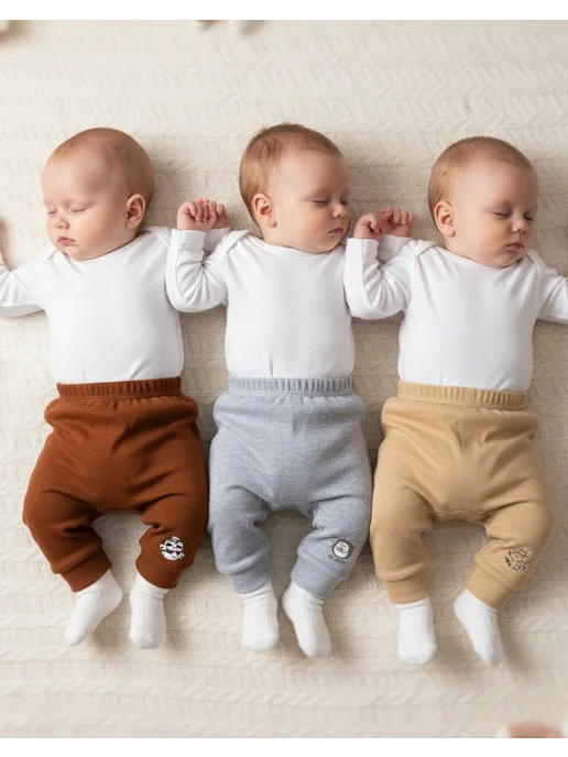 SolowayFamily Штаны для новорожденного (ползунки) 3 шт 100% хлопок, 3 шт, фото 2