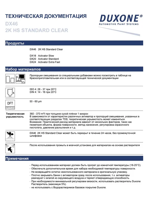 DUXONE Лак акриловый DX46 c отвердителем DX20 1,5л, 1,5 л, фото 4
