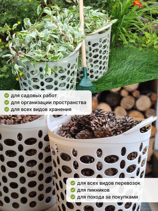 ADRIANOPLAST Корзина для белья с ручками гибкая 28л, 28 л, фото 3