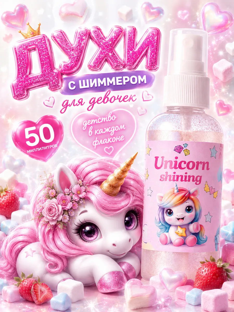 Духи для девочек с блестками детские духи