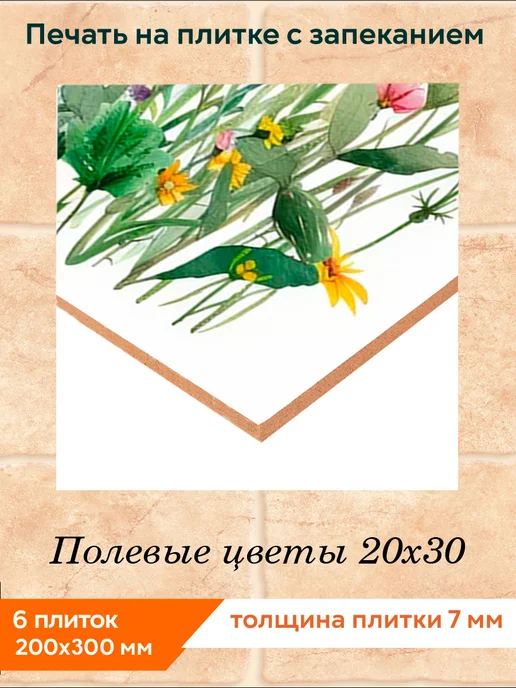 fres-co Панно из керамической плитки Полевые цветы 20х30, 20x30, фото 2
