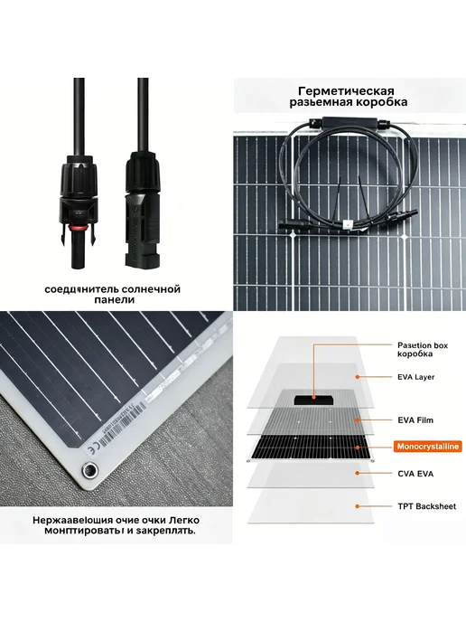 2PCS 125w Гибкие солнечные батареи 18V, 2 шт, 125 Вт, фото 2