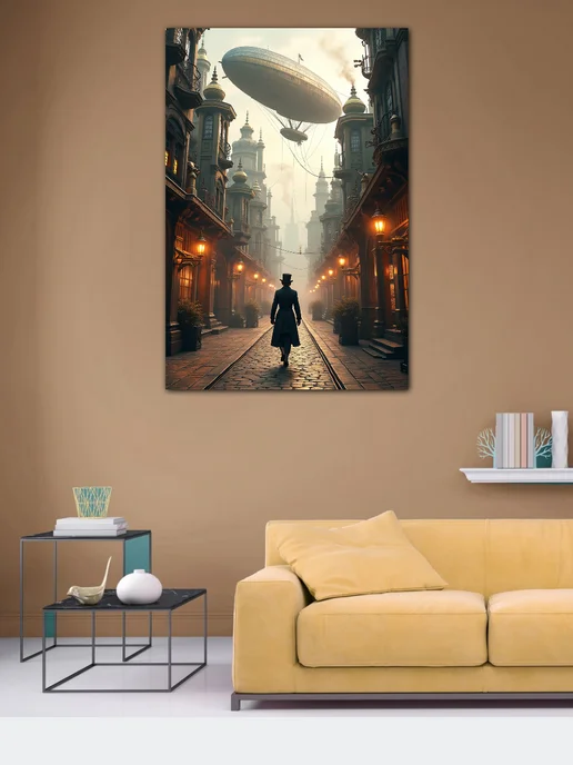 DZiVA Картина на холсте «Город и дирижабль» 40x60 см, 40x60 см, фото 3