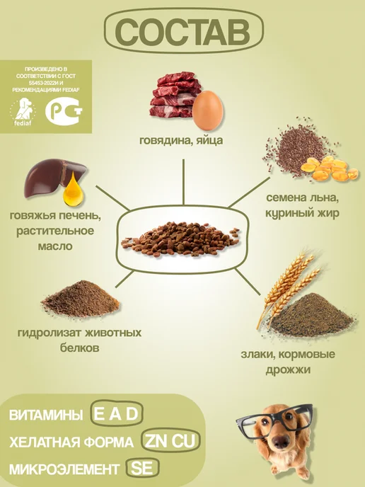 Сухой корм ЗООСМАК для собак, говядина, 2 кг, фото 2
