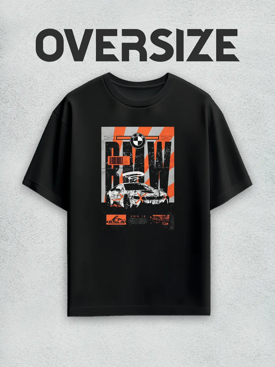 Футболка оверсайз с принтом BMW