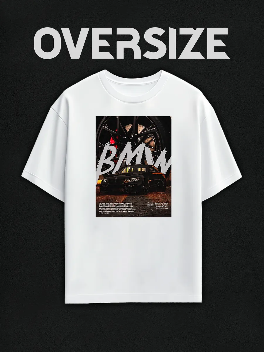 Футболка оверсайз с принтом BMW