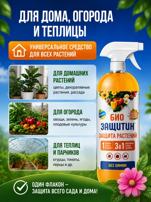 Органик Микс Средство защиты растений от насекомых от болезни Биозащитин, вариант, фото 7