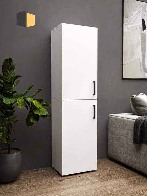 LOFT52 Шкаф пенал распашной, белый