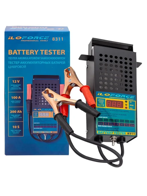 ILOforce Тестер аккумуляторных батарей цифровой 12V, 100A, 200Ah, черный, фото 5