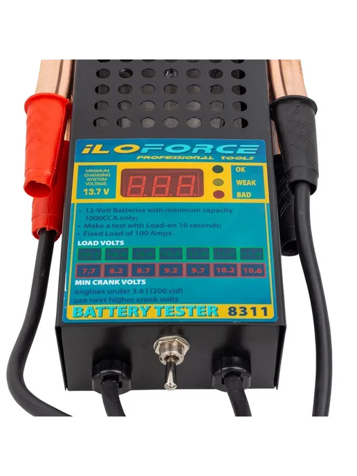 ILOforce Тестер аккумуляторных батарей цифровой 12V, 100A, 200Ah, черный, фото 6