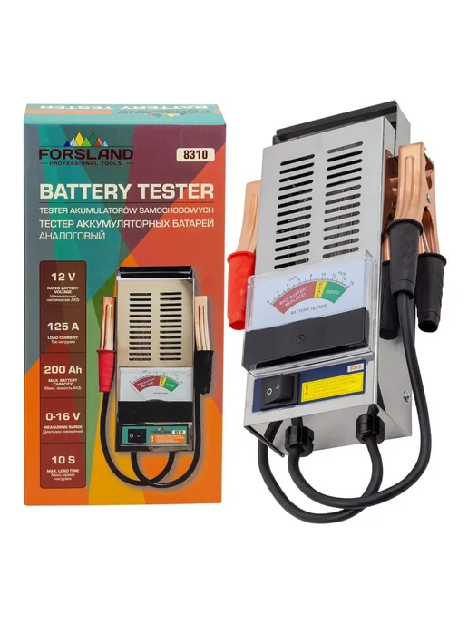 Forsland Тестер аккумуляторных батарей цифровой 12V, 100A, 200Ah, серый, фото 5