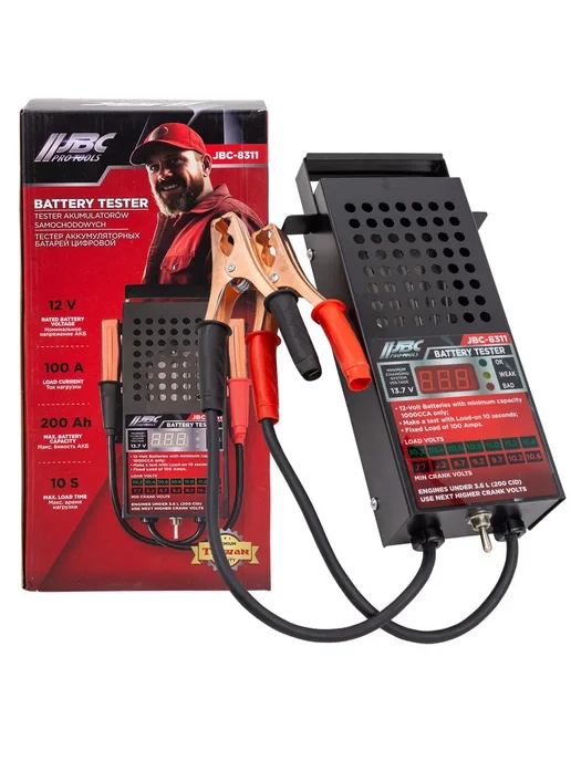 JBC Тестер аккумуляторных батарей цифровой 12V, 100A, 200Ah, черный, фото 5