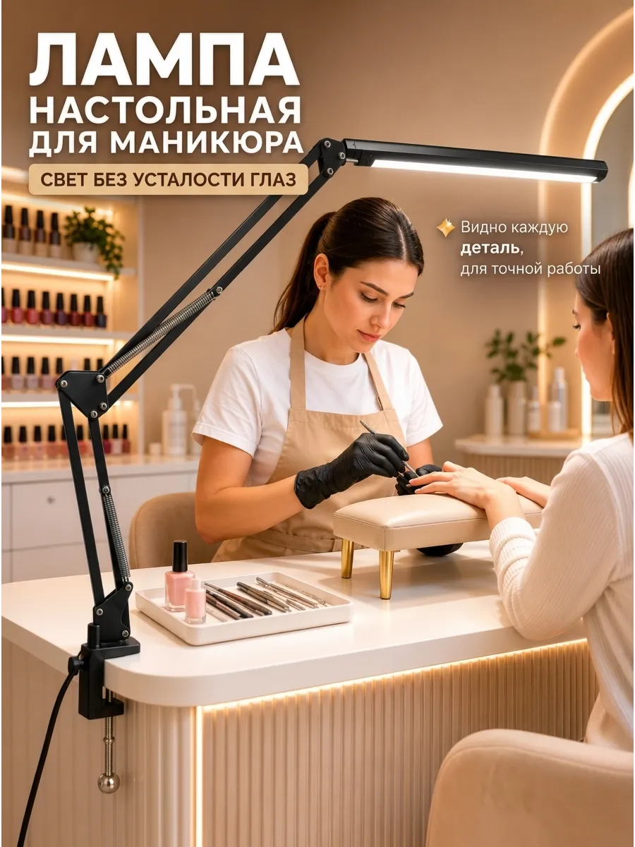 Лампа настольная для маникюра бестеневая наращивания ресниц