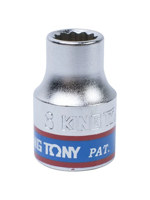 KING TONY Головка торцевая стандартная двенадцатигранная 3 8, 10 мм, серый