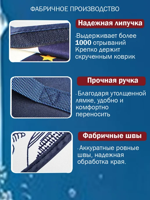 Vvhome Коврик складной пляжный, для пляжа пикника и моря, голубой, фото 4