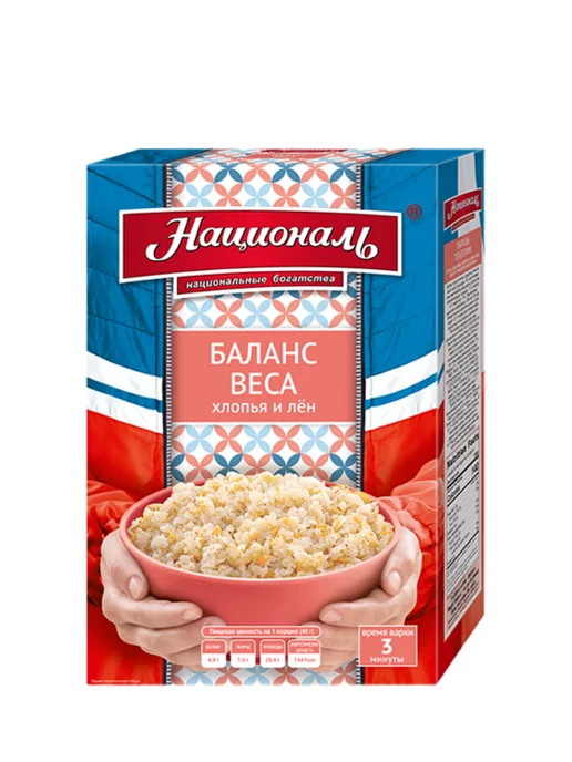 Националь Смесь хлопьев и злаков "Баланс веса", 6 пакетиков х 40 г, 40 г, фото 5