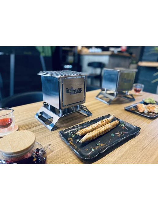 Мангал настольный для мяса и рыбы HOT GRILL GM150, серый, фото 3