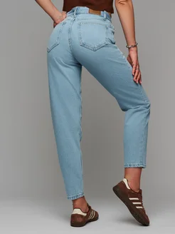 Джинсы прямые с высокой посадкой