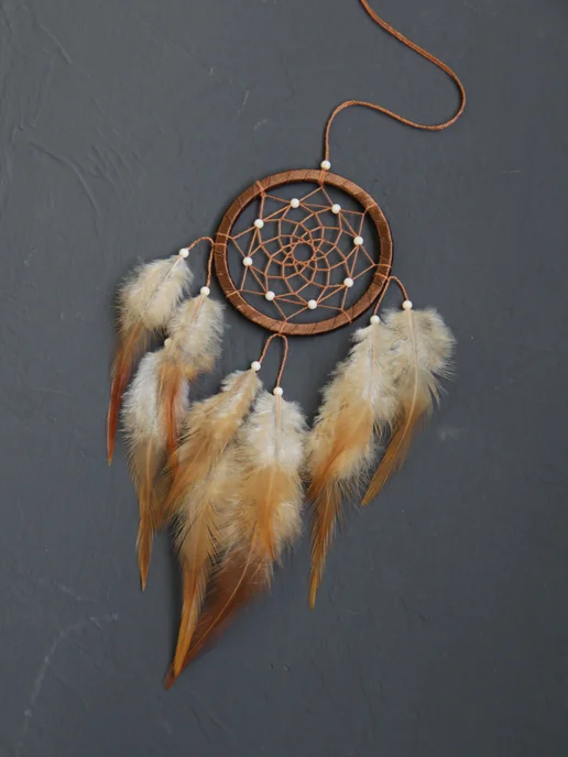 dreamcatcher with love ловец снов декор оберег для дома и автомобиля, бежевый