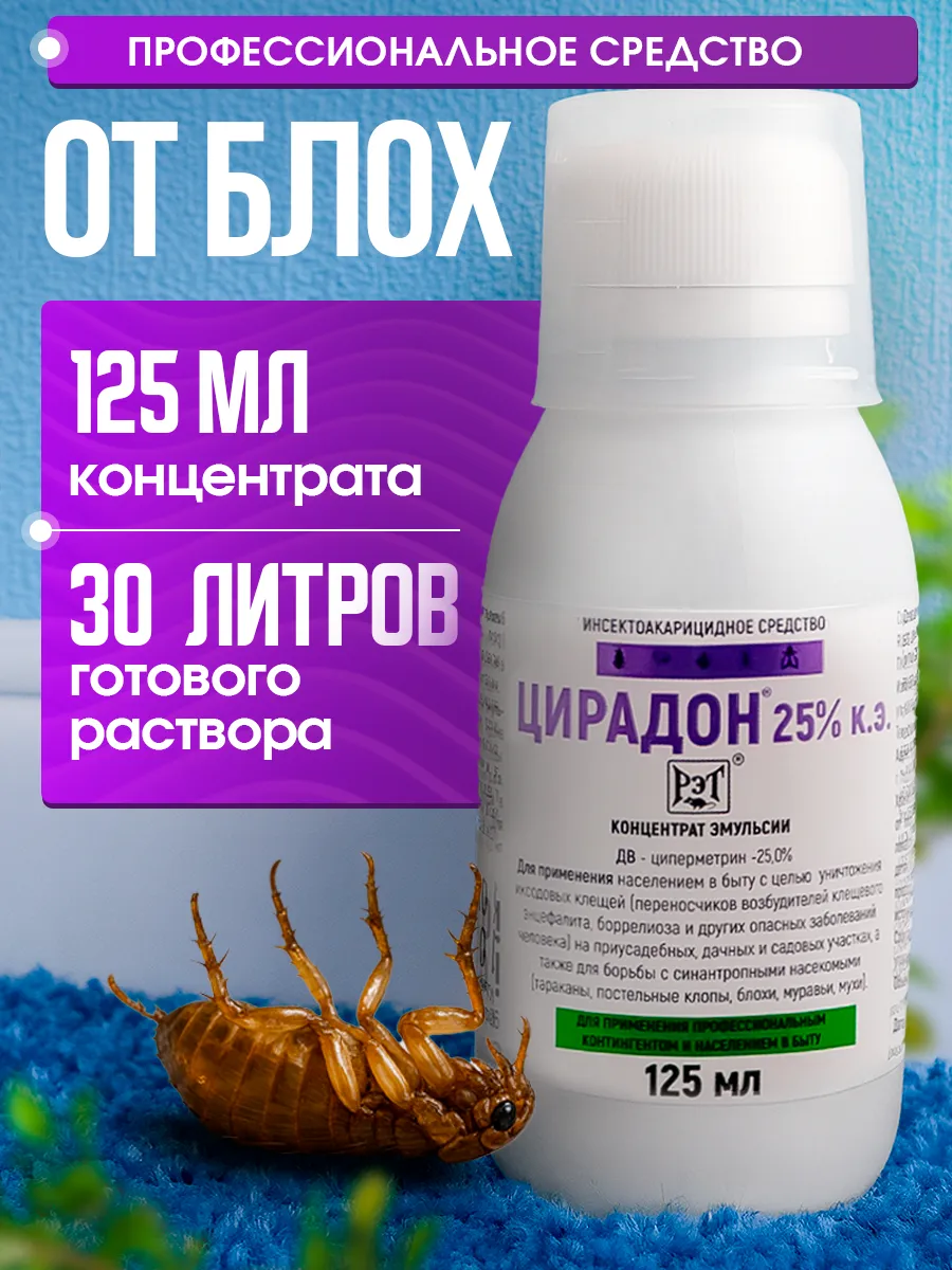 Эффективное средство от блох Цирадон 125 мл