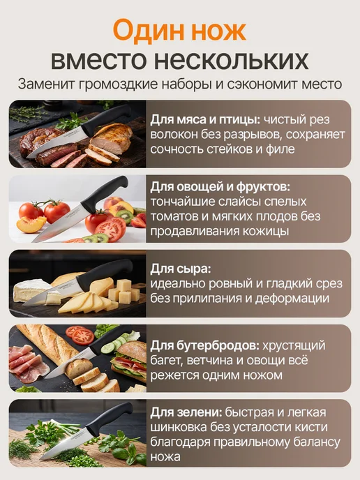 TUOTOWN Кухонный нож универсальный, серый, фото 2