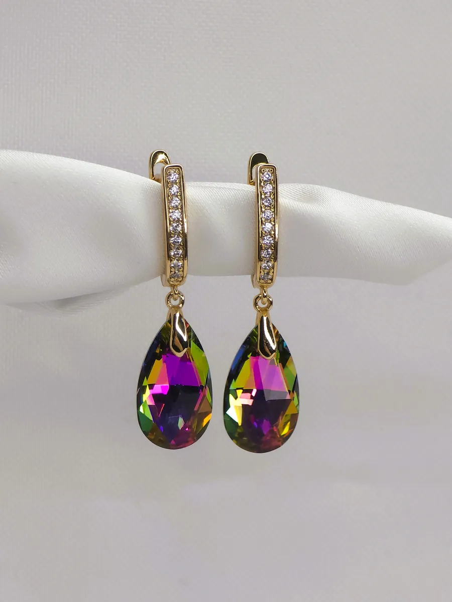 Серьги подвески Swarovski, 3,5 см.