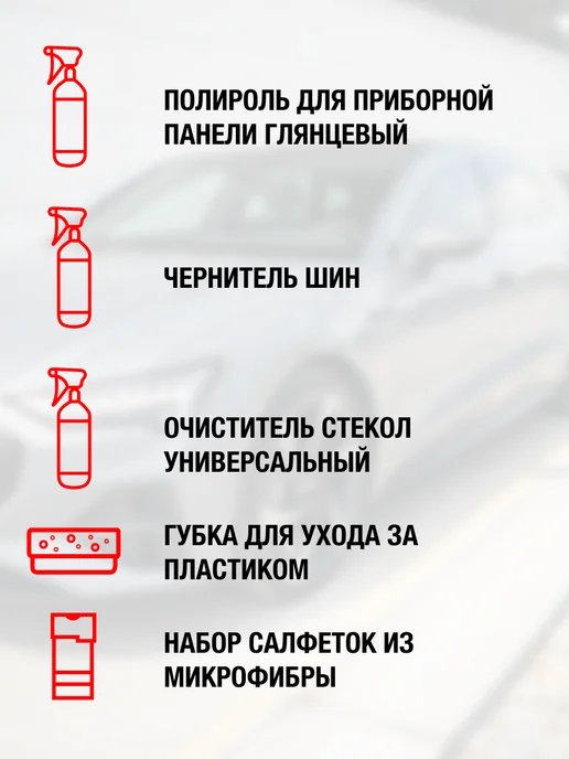 АЛДЕКО Подарочный набор автохимии 12 предметов для автомобиля, 2 шт, фото 2